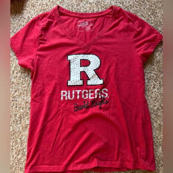 Women’s Rutgers Scarlet Knights T-Shirt Red Size L - Picture 1 of 2